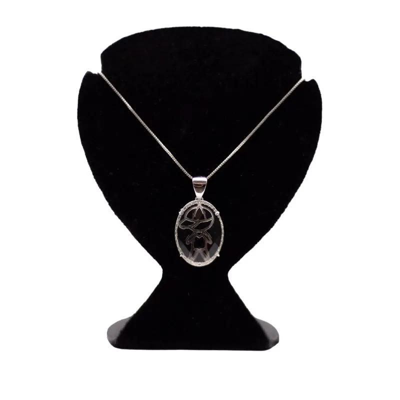 CORRENTE VENEZIANA MENINO EM ACRÍLICO - BANHADO A RÓDIO BRANCO