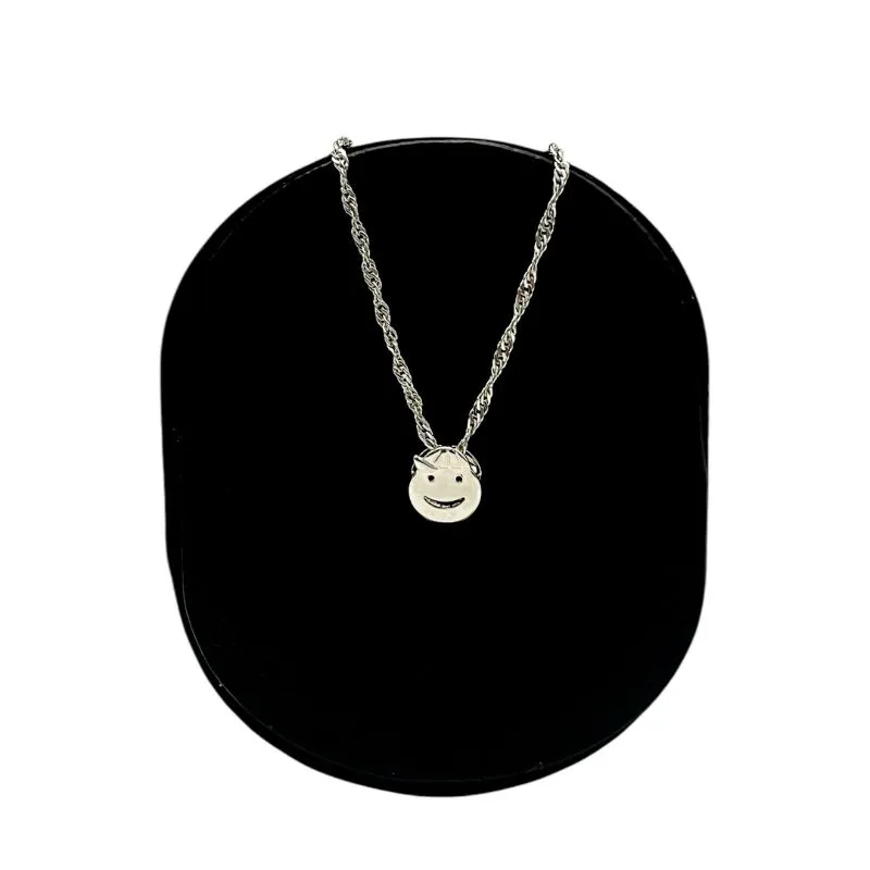 CORRENTE SINGAPURA 35CM PINGENTE MENINO REDONDO LISO - BANHADO A RODIO BRANCO