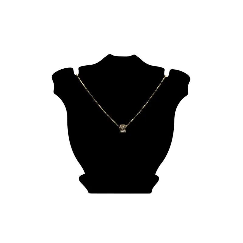 CORRENTE VENEZIANA 45CM QUADRADO COM CRAVAÇÃO DE MICRO ZIRCONIA CRISTAL COM APLICAÇÃO DE RODIO BRANCO- BANHADO A OURO 18K