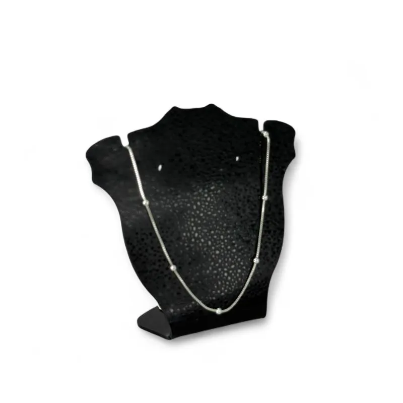 CORRENTE VENEZIANA COM BOLINHAS LISA E EXTENSOR  - BANHADO A PRATA 925