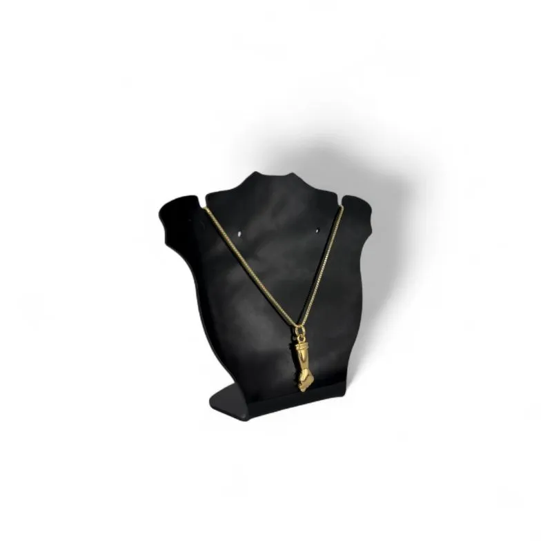 CORRENTE VENEZIANA COM MÃO DE FATIMA (FIGA) LISA 45CM - BANHADO A OURO 18K