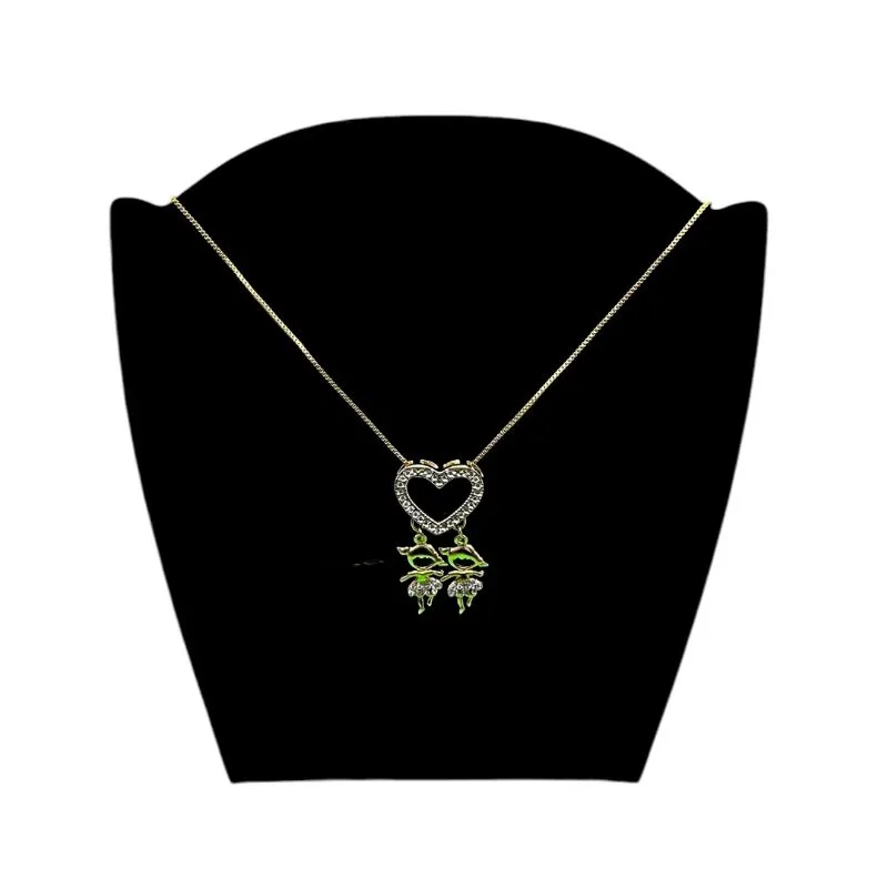 CORRENTE VENEZIANA CORAÇÃO CRAVEJADO COM 2 MENINAS PENDURADO 45CM - BANHADO A OURO 18K