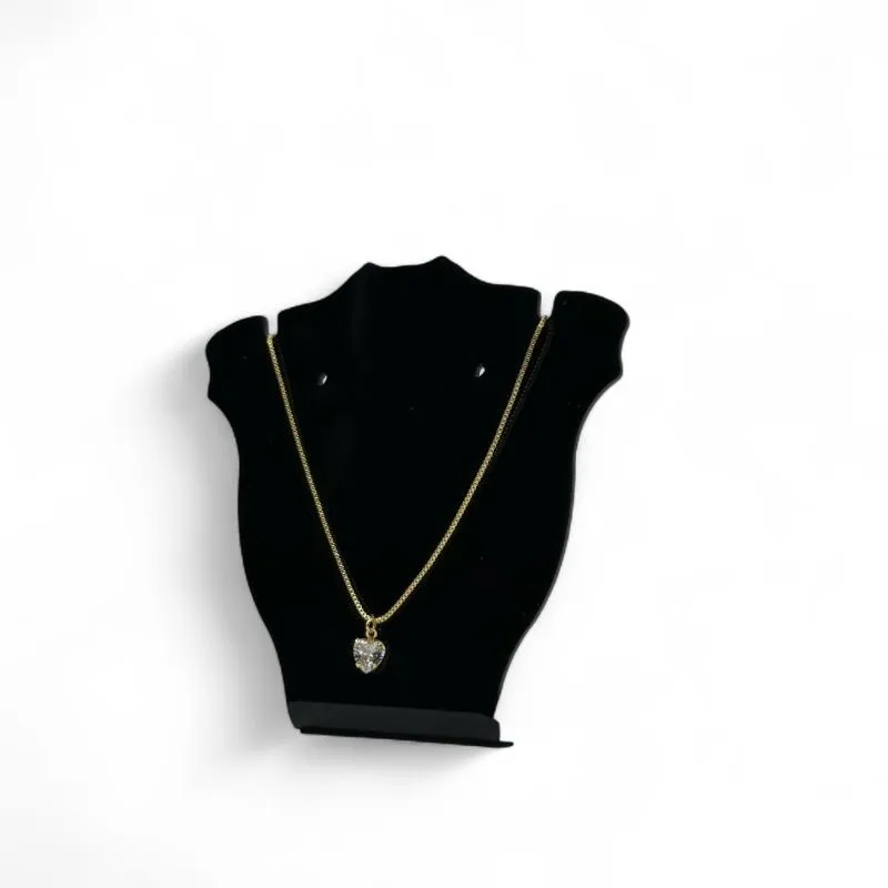 CORRENTE VENEZIANA PONTO DE LUZ CORAÇÃO LISO S/ EXTENSOR - BANHADO A OURO 18K