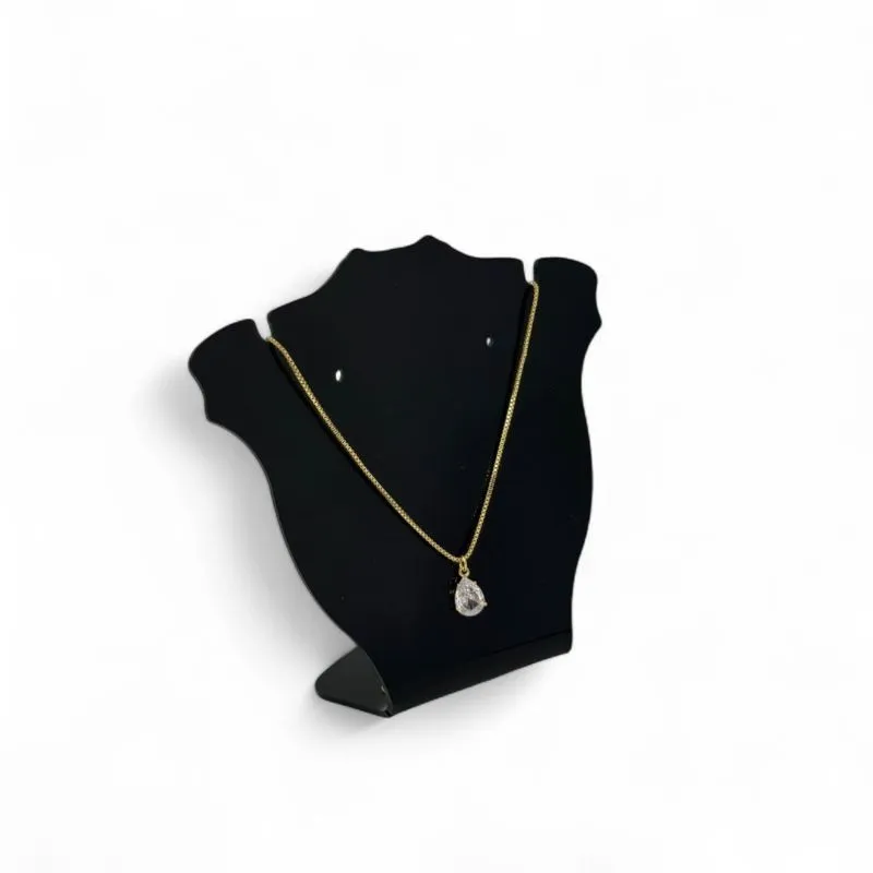 CORRENTE VENEZIANA PONTO DE LUZ GOTA LISO S/ EXTENSOR - BANHADO A OURO 18K