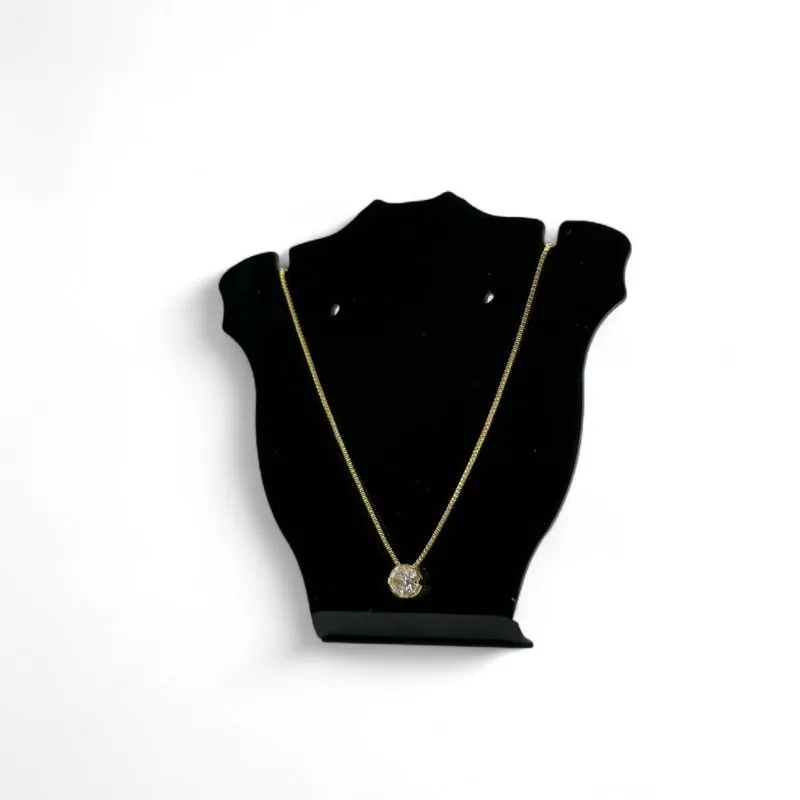 CORRENTE VENEZIANA PONTO DE LUZ REDONDO COM CAPA - BANHADO A OURO 18K