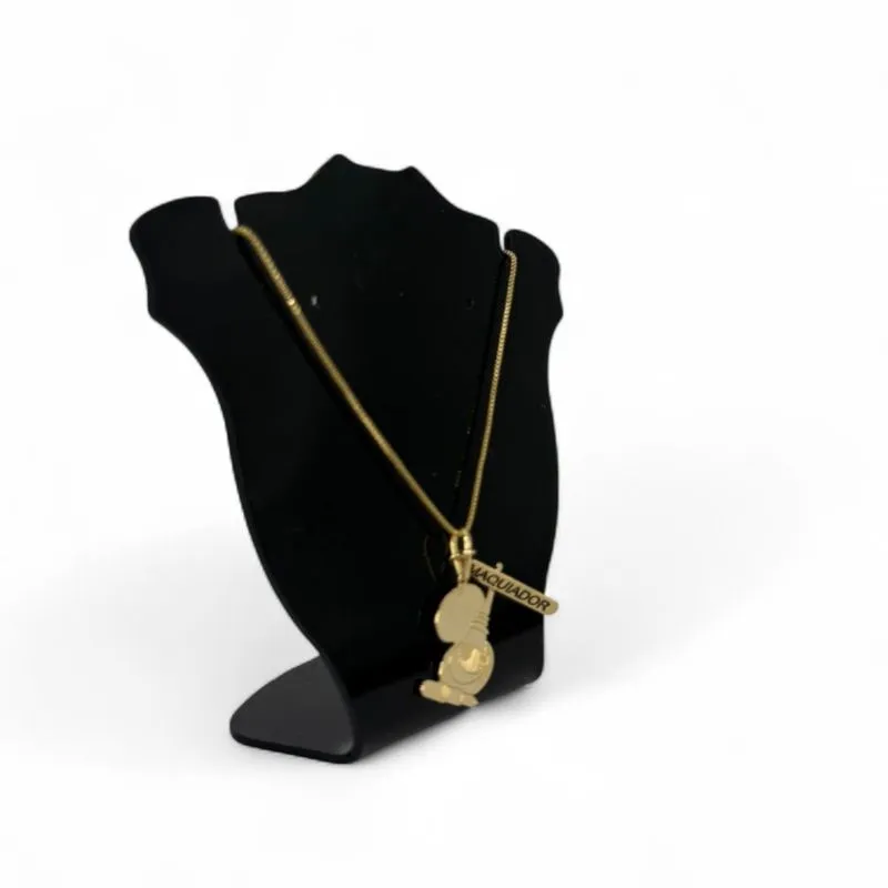 CORRENTE VENEZIANA PROFISSÃO MAQUIADOR-  BANHADO A OURO 18K