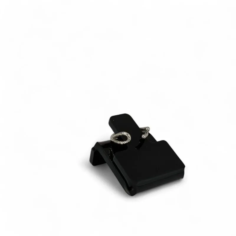 PIERCING FAKE FIO DUPLO TRABALHADO TRANÇADO EM X - BANHADO A RÓDIO BRANCO