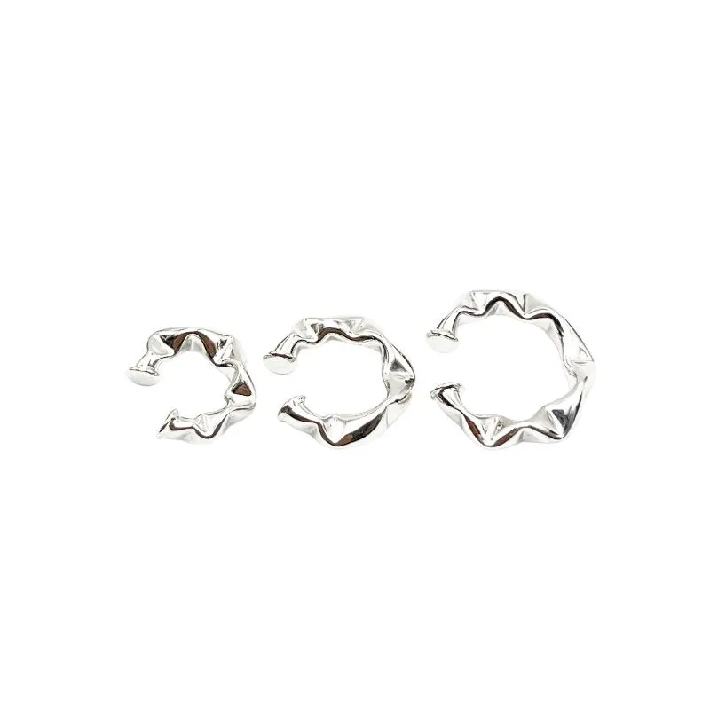 PIERCING FAKE TRABALHADO ONDAS 3 PEÇAS-  BANHADO A RÓDIO BRANCO