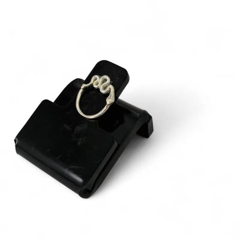 PIERCING REDONDO  ONDULADO 8MM -PRATA 925