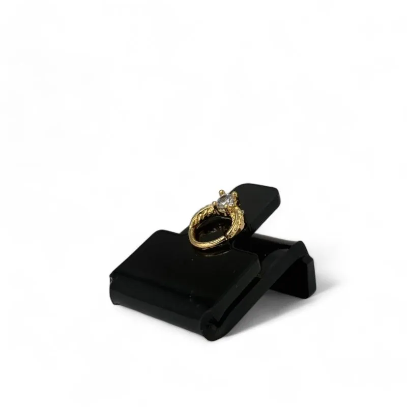 PIERCING SEPTO ZIRCONIA DETALHE FOLHA - BANHADO A OURO 18K