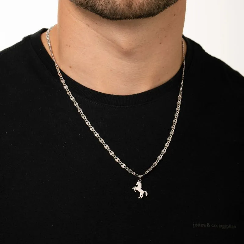 PINGENTE CAVALO PEQUENO LISO- BANHADO A RÓDIO BRANCO
