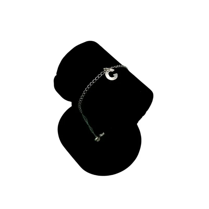 PULSEIRA GRUMET FINO COM INCIAL G- BANHADO A PRATA 925