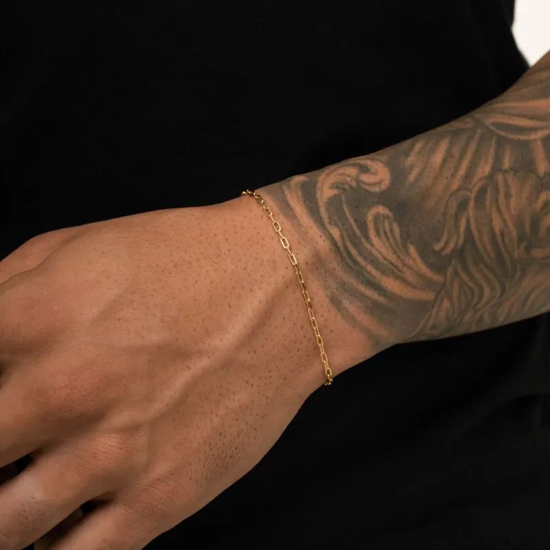 PULSEIRA MASCULINA CARTHIE FINA 18CM- BANHADO A OURO 18K