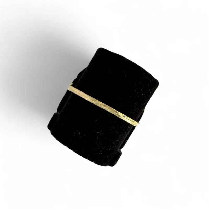 PULSEIRA RABO DE RATO FINA LISO E EXTENSOR - BANHADO A OURO 18K