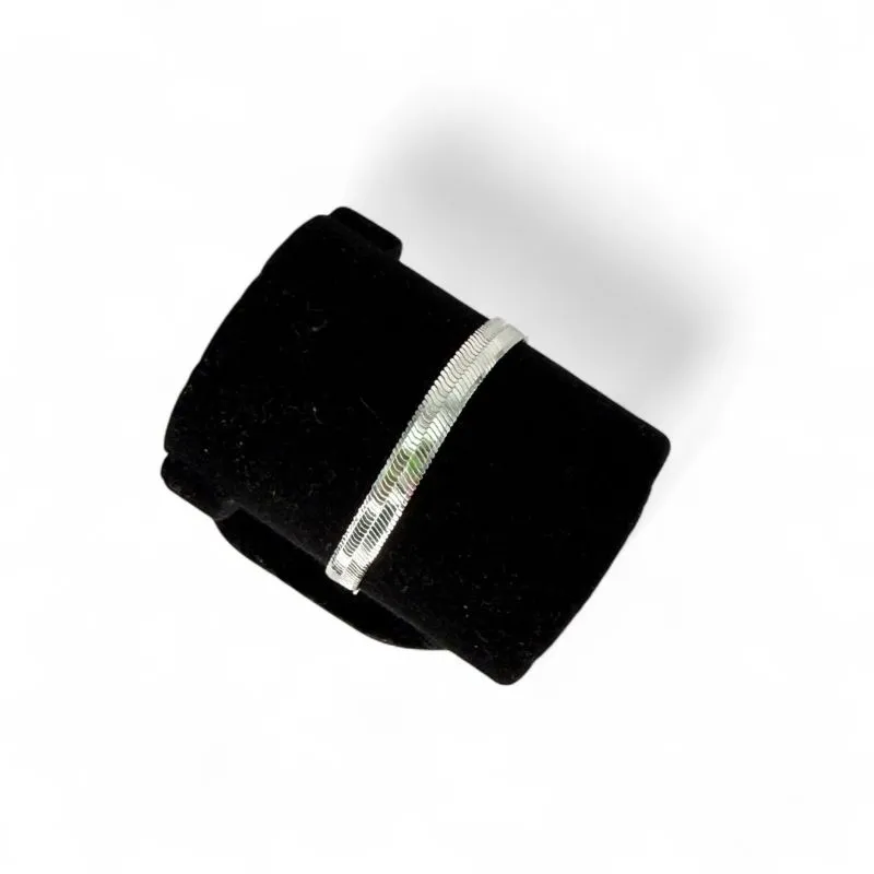 PULSEIRA RABO DE RATO MÉDIO LISO E EXTENSOR - BANHADO A PRATA 925