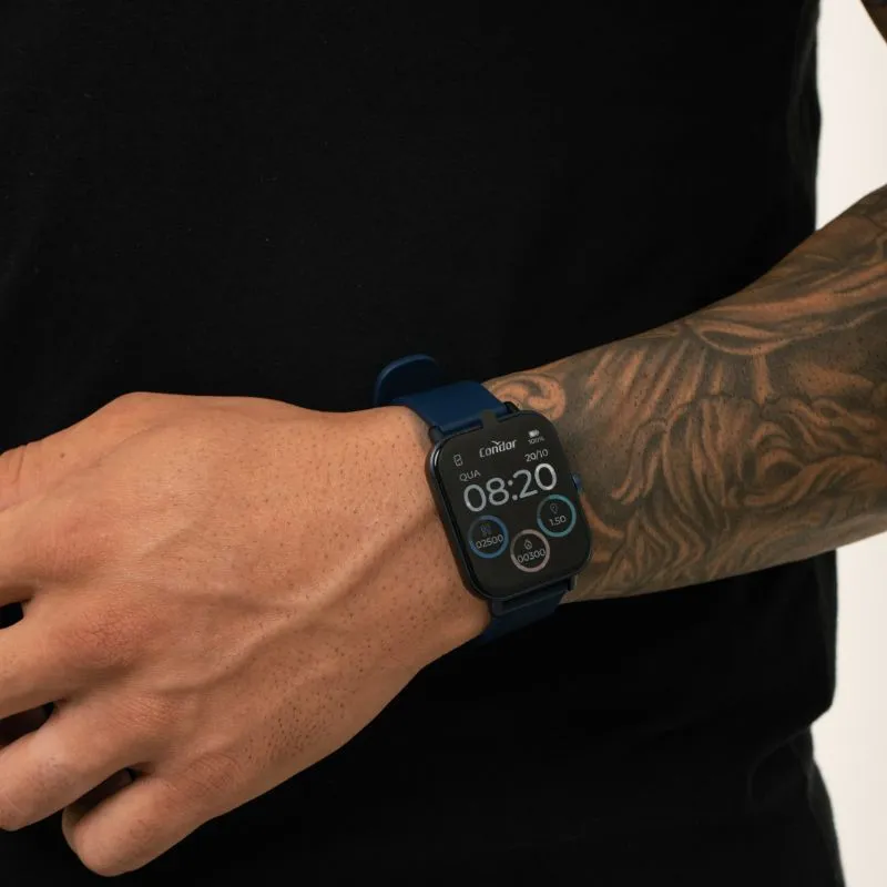 RÉLOGIO SMART WATCH AZUL MARINHO COM PULSEIRA AZUL