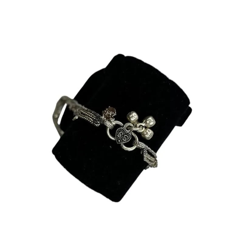 TORNOZELEIRA INDIANA BALÉ COM MINI BOLINHAS PENDURADO  - PRATA 925