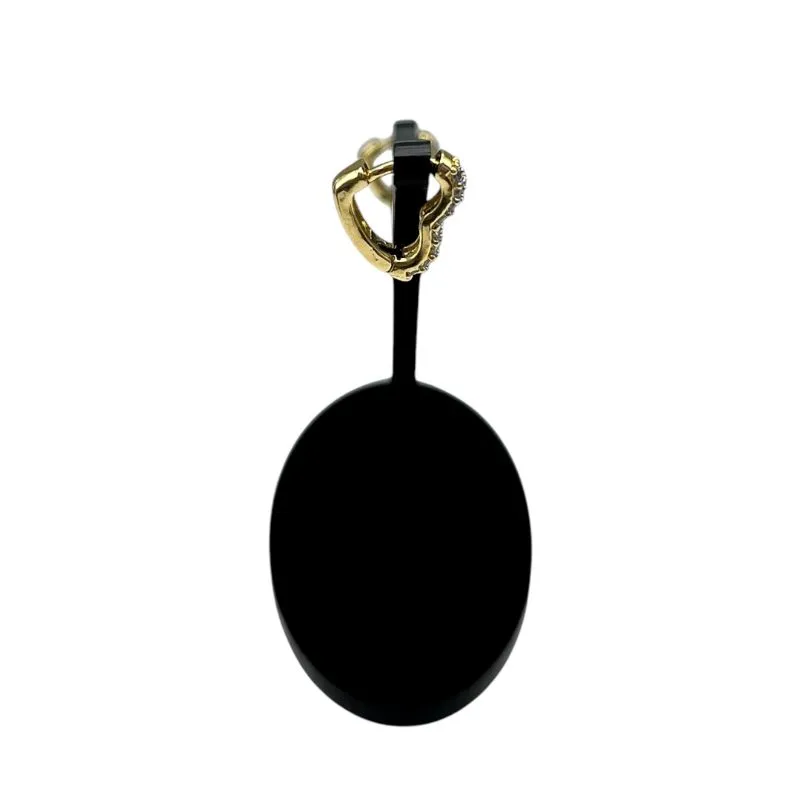BRINCO ARGOLA CORAÇAO PEQUENO COM FILEIRA DUPLA DE MICRO ZIRCÔNIA CRISTAL   - BANHADO A OURO 18K