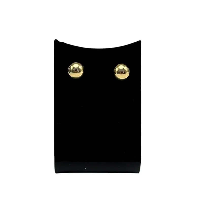 BRINCO BOLINHA MÉDIA LISA   - BANHADO A OURO 18K