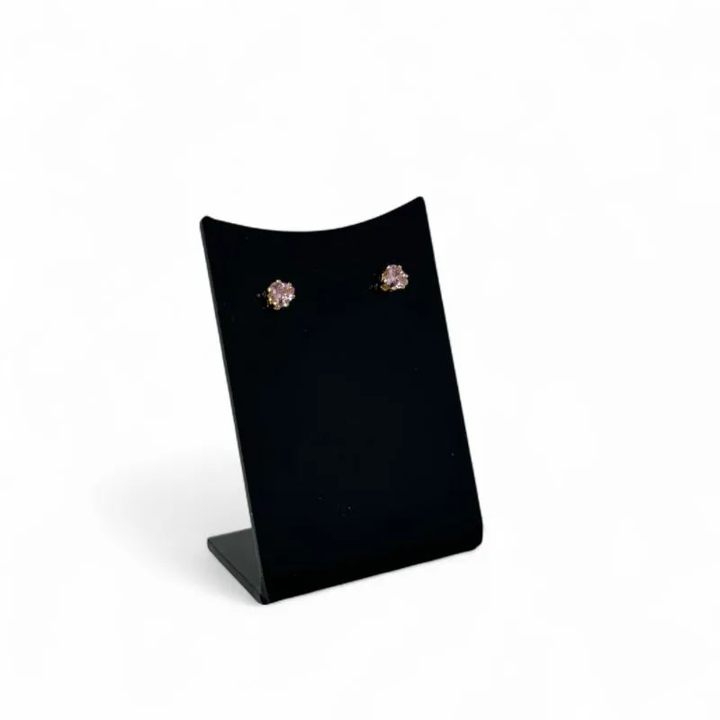 BRINCO PEQUENO PONTO DE LUZ MÉDIO CORAÇÃO ROSÉ - BANHADO A OURO 18K