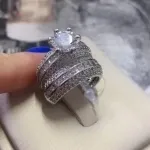 ANEL PANTERA CRAVEJADO EM MICRO ZIRCÔNIA CRISTAL Nº19 - BANHADO A PRATA 925