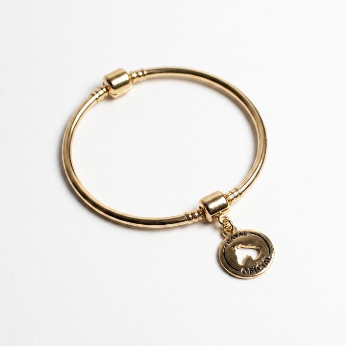 BERLOQUE PENDURADO CAVALO  RESINADO COM ESCIRTO AMOR / TRADIÇÃO- BANHADO A OURO 18K