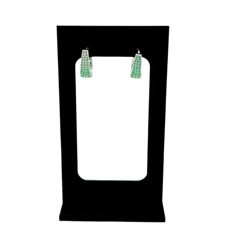 BRINCO ARGOLA TIPO GOTA CRAVADO DE MICRO ZIRCÔNIA CRISTAL GRANDE - BANHADO A PRATA 925