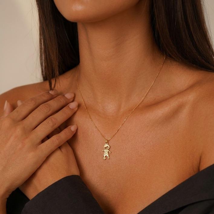 CORRENTE VENEZIANA MENINO COM BOLA CRAVEJADO COM ZIRCONIA CRISTAL - BANHADO A OURO 18K