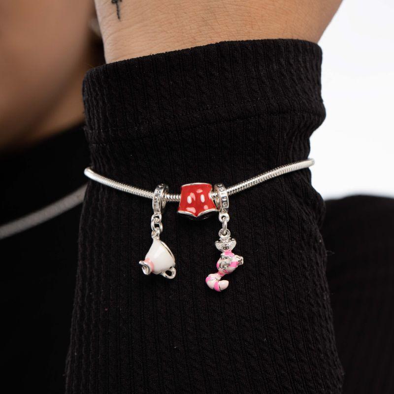 PULSEIRA PARA BERLOQUE FECHO CORAÇÃO LISO 19CM- BANHADO A PRATA 925
