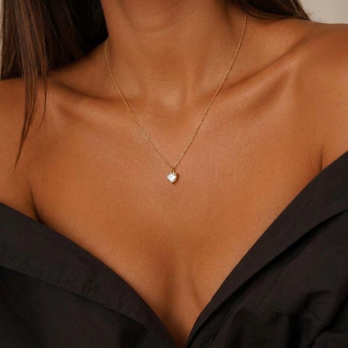 CORRENTE ELO PORTUGUES FINO  PONTO DE LUZ CORAÇÃO LISO S/ EXTENSOR - BANHADO A OURO 18K