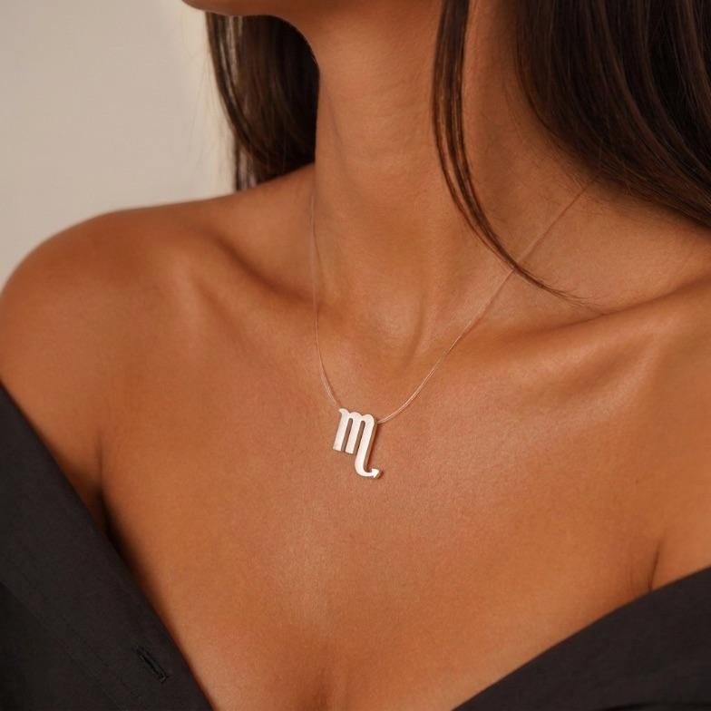 CORRENTE FIO DE SILICONE COM PINGENTE MADRÉROLA SIGNO ESCORPIÃO- BANHADO A OURO 18K