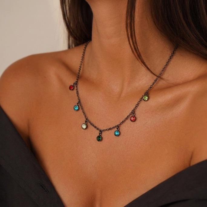 CORRENTE PINGO DE LUZ COLORS ELO PORTUGUÊS COM EXTENSOR  - BANHADO A RÓDIO NEGRO