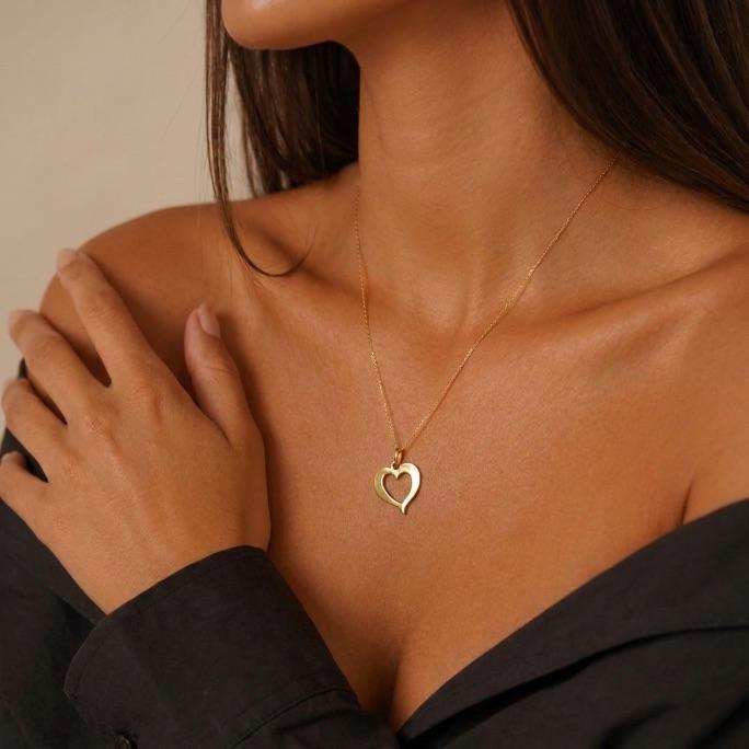 CORRENTE VENEZIANA  CORAÇÃO VAZADO LISO COM EXTENSOR - BANHADO A OURO 18K
