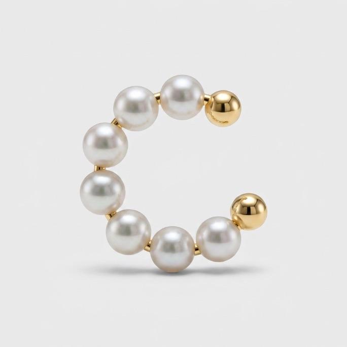 PIERCING FAKE PEROLAS- BANHADO A OURO 18K