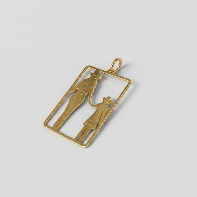 PINGENTE COWBOY FILHA MENINA- BANHADO A OURO 18K