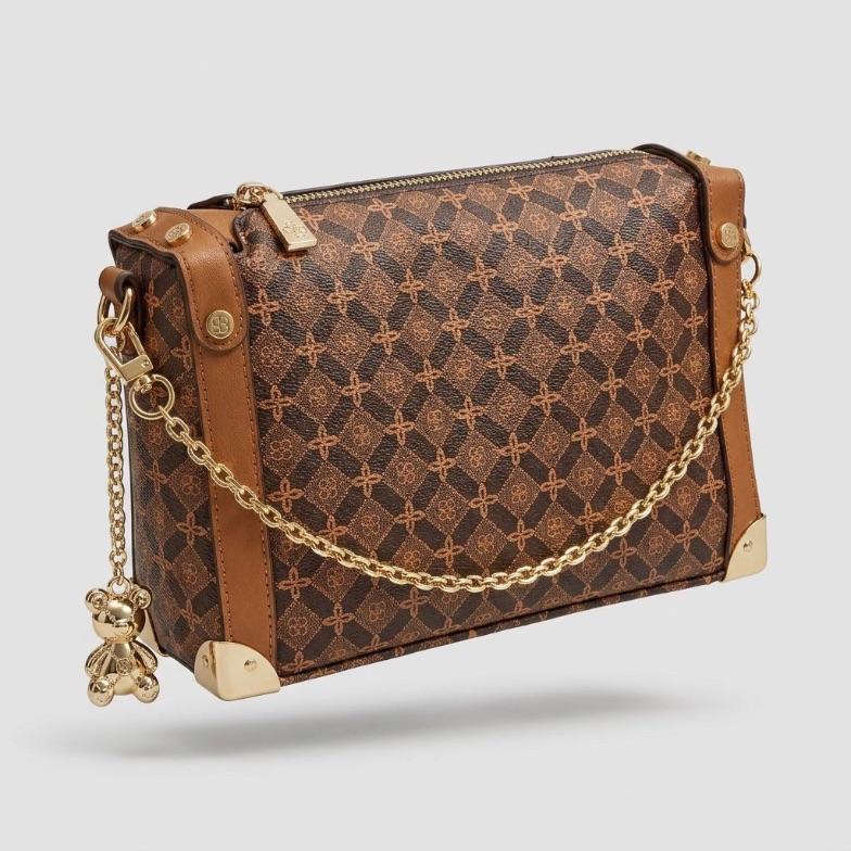 BOLSA MARROM BAU  MONOGRAMA  + ALÇA REMOVÍVEL E CHAVEIRO URSO CHENSON