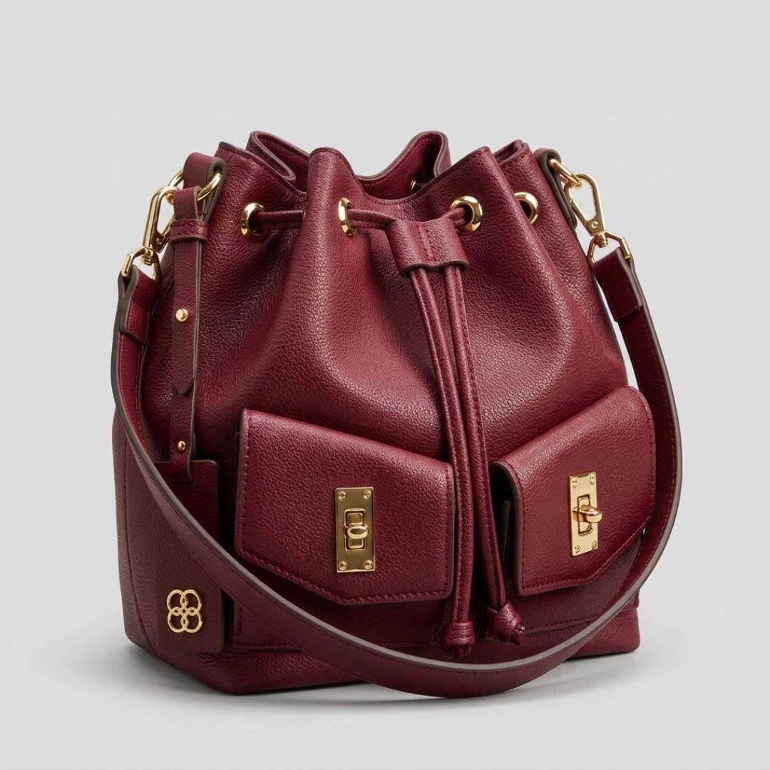 BOLSA MARSALA TIPO SACO COM ALÇA DE MÃO + ALÇA REMOVIVEL CHENSON