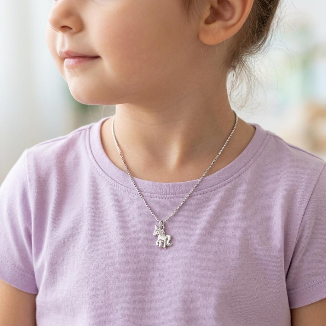 CONJUNTO INFANTIL UNICÓRNIO LISO E EXTENSOR- BANHADO A RÓDIO BRANCO